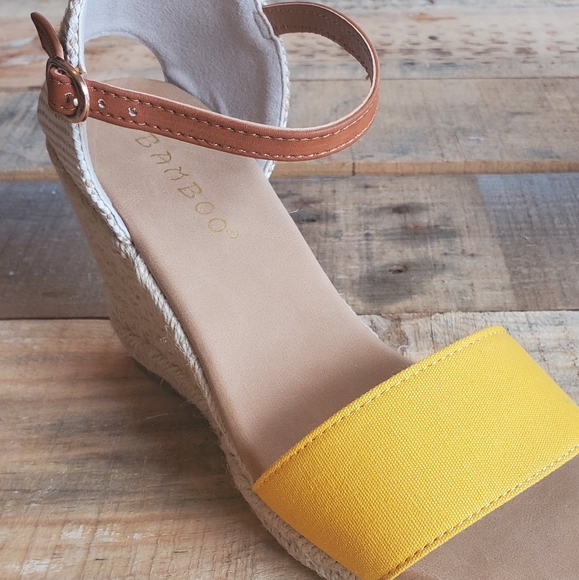 Natibo Ankle Strap Wedge- Mustard - Picture 7 of 8